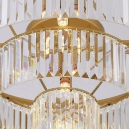 Postmoderne luxe ronde K9 kristal plafondlamp tentoonstellingshal