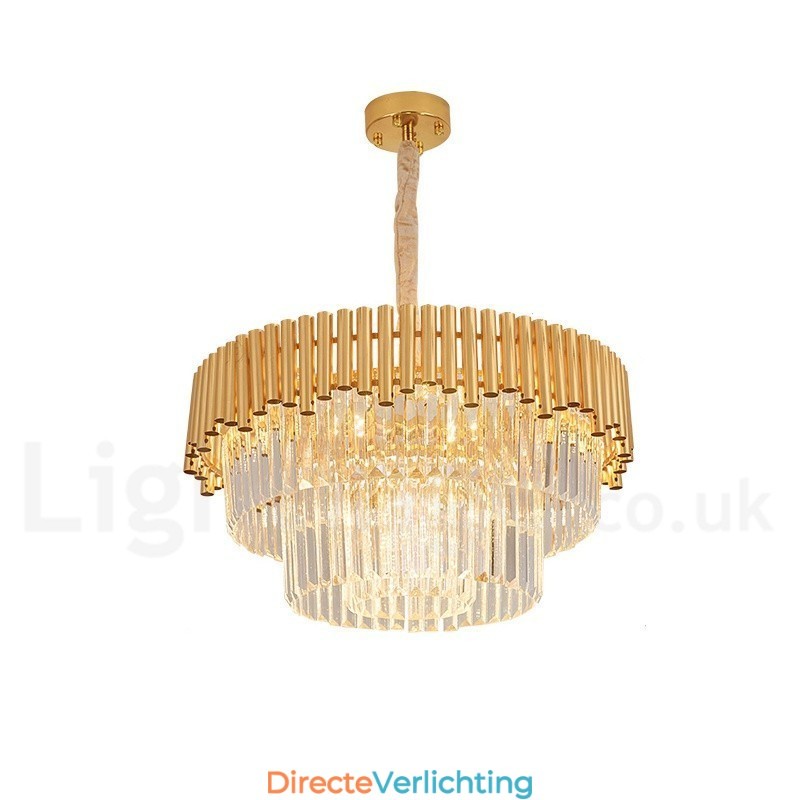Postmoderne gouden luxe ronde K9 kristallen hanglamp kroonluchter verlichting tentoonstellingshal