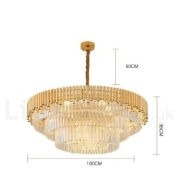Postmoderne gouden luxe ronde K9 kristallen hanglamp kroonluchter verlichting tentoonstellingshal