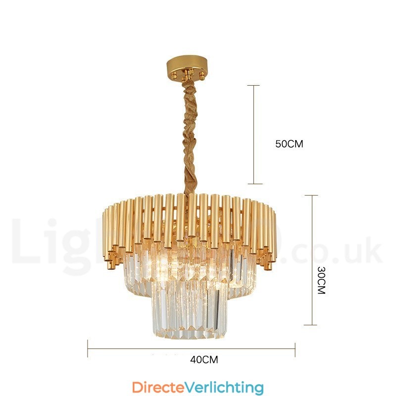 Postmoderne gouden luxe ronde K9 kristallen hanglamp kroonluchter verlichting tentoonstellingshal