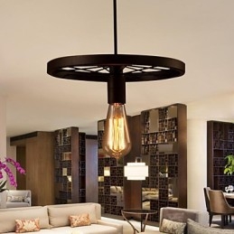 Industriële 1-lichts vintage hanglamp met ijzeren kap