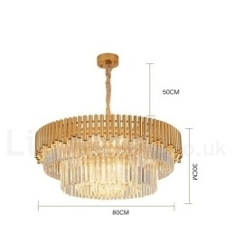 Postmoderne gouden luxe ronde K9 kristallen hanglamp kroonluchter verlichting tentoonstellingshal