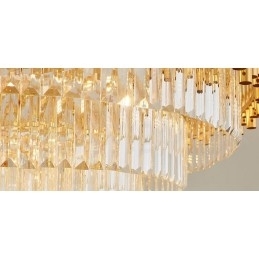 Postmoderne gouden luxe ronde K9 kristallen hanglamp kroonluchter verlichting tentoonstellingshal