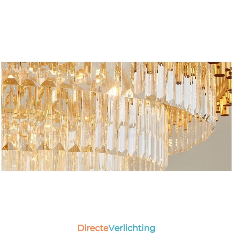 Postmoderne gouden luxe ronde K9 kristallen hanglamp kroonluchter verlichting tentoonstellingshal