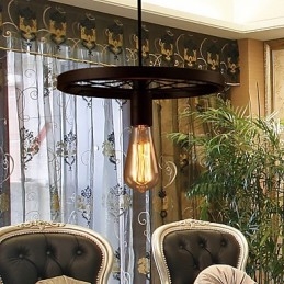Industriële 1-lichts vintage hanglamp met ijzeren kap