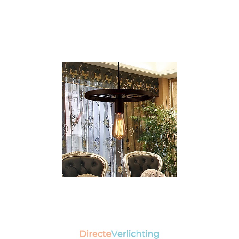 Industriële 1-lichts vintage hanglamp met ijzeren kap