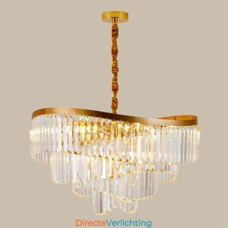 Gouden postmoderne luxe ronde K9 kristallen hangkroonluchter tentoonstellingshal Gouden postmoderne luxe ronde K9 kristallen hangkroonluchter tentoonstellingshal