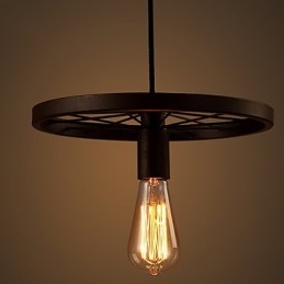Industriële 1-lichts vintage hanglamp met ijzeren kap