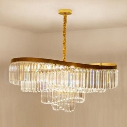 Gouden postmoderne luxe ronde K9 kristallen hangkroonluchter tentoonstellingshal