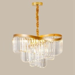Gouden postmoderne luxe ronde K9 kristallen hangkroonluchter tentoonstellingshal
