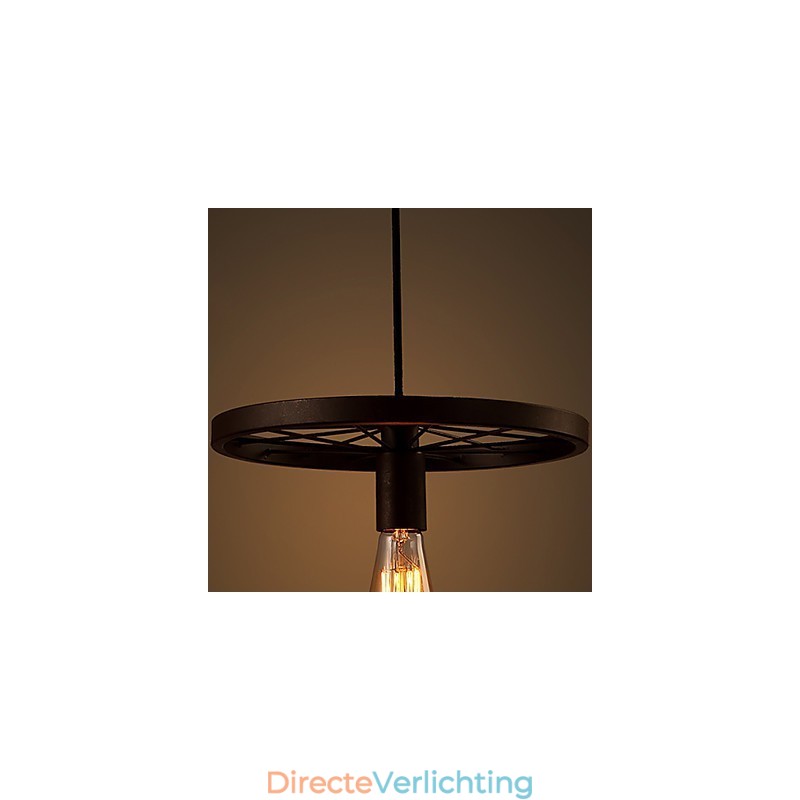 Industriële 1-lichts vintage hanglamp met ijzeren kap