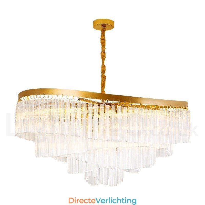 Gouden postmoderne luxe ronde K9 kristallen hangkroonluchter tentoonstellingshal