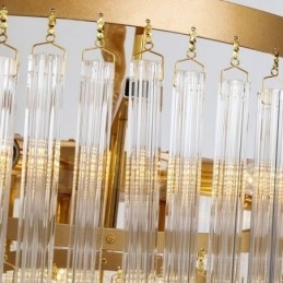Gouden postmoderne luxe ronde K9 kristallen hangkroonluchter tentoonstellingshal