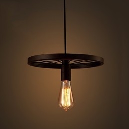 Industriële 1-lichts vintage hanglamp met ijzeren kap