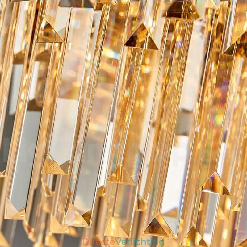 Dit jaar Luxe Postmoderne Gouden Ronde K9 Kristallen Hangende Kroonluchter Tentoonstellingshal
