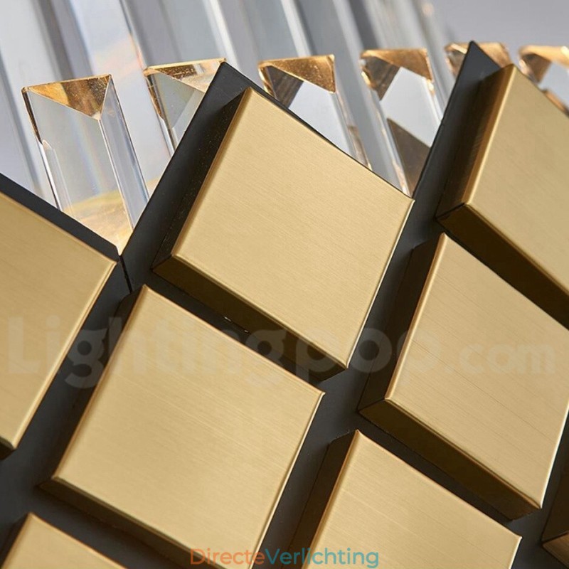 Luxe moderne gouden plus zwarte ronde K9 kristallen hanglamp tentoonstellingshal