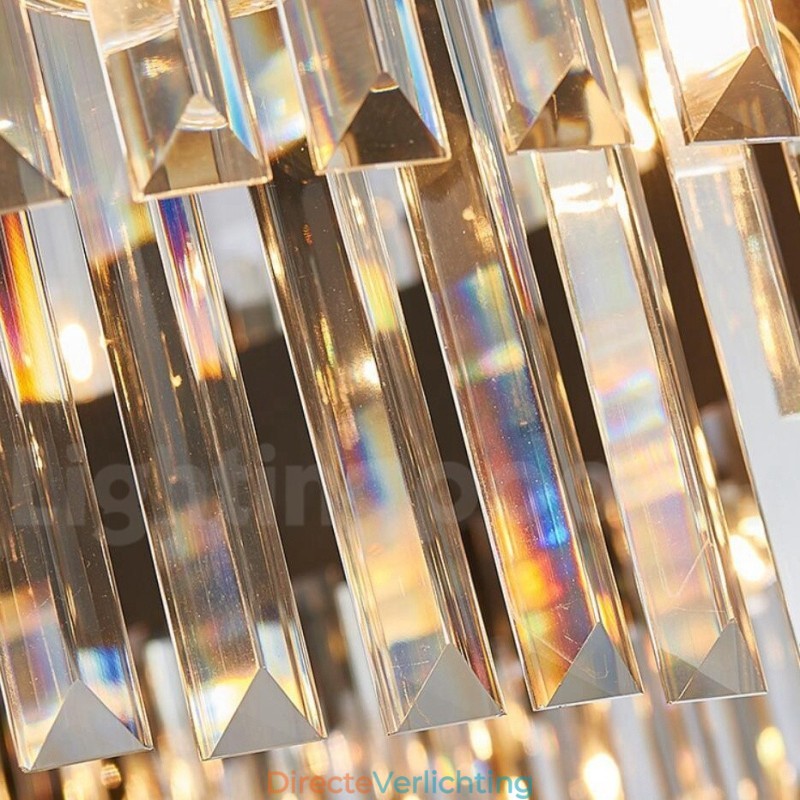 Luxe moderne gouden plus zwarte ronde K9 kristallen hanglamp tentoonstellingshal