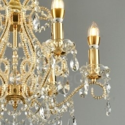 6-lichts gouden zilveren Amerikaanse stijl kristallen hanglamp kroonluchter lichtwinkel