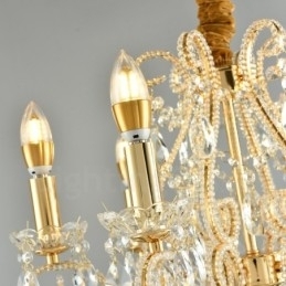 6-lichts gouden zilveren Amerikaanse stijl kristallen hanglamp kroonluchter lichtwinkel