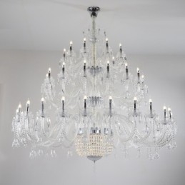 50 Lichts Heldere Elegante Luxe Kristallen Kaars Kroonluchter Tentoonstellingshal