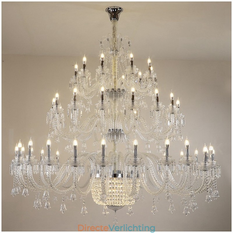 50 Lichts Heldere Elegante Luxe Kristallen Kaars Kroonluchter Tentoonstellingshal
