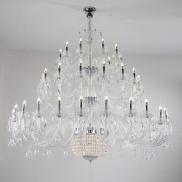 50 Lichts Heldere Elegante Luxe Kristallen Kaars Kroonluchter Tentoonstellingshal