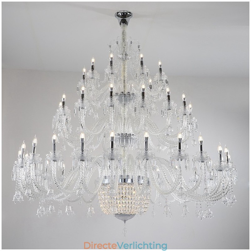 50 Lichts Heldere Elegante Luxe Kristallen Kaars Kroonluchter Tentoonstellingshal
