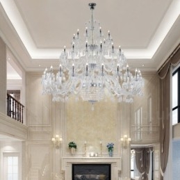 50 Lichts Heldere Elegante Luxe Kristallen Kaars Kroonluchter Tentoonstellingshal
