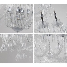 50 Lichts Heldere Elegante Luxe Kristallen Kaars Kroonluchter Tentoonstellingshal
