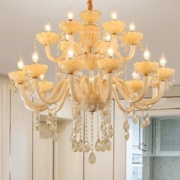 18 (12+6) Lichte luxe champagne kristal kaars kroonluchter