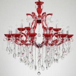 Multi Colours 18 (12+6) Licht Luxe Kristallen Kaars Kroonluchter met Helder Kristal