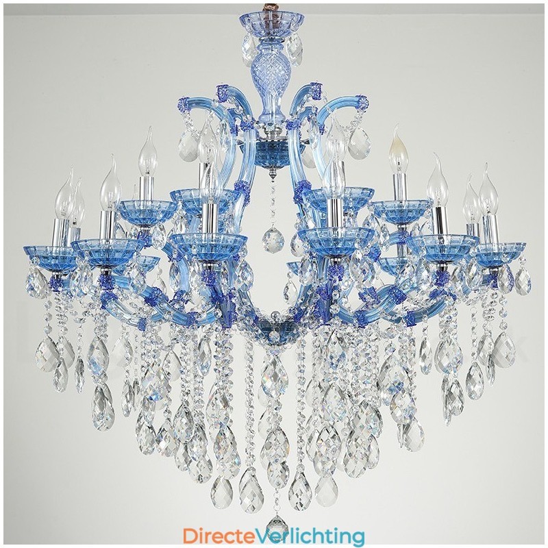 Multi Colours 18 (12+6) Licht Luxe Kristallen Kaars Kroonluchter met Helder Kristal