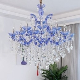 Multi Colours 18 (12+6) Licht Luxe Kristallen Kaars Kroonluchter met Helder Kristal