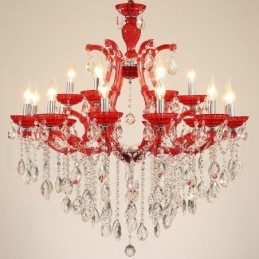 Multi Colours 18 (12+6) Licht Luxe Kristallen Kaars Kroonluchter met Helder Kristal