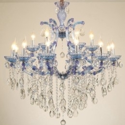 Multi Colours 18 (12+6) Licht Luxe Kristallen Kaars Kroonluchter met Helder Kristal