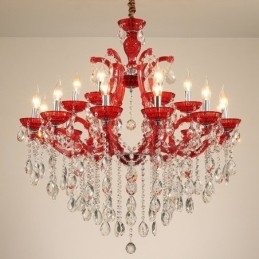 Multi Colours 18 (12+6) Licht Luxe Kristallen Kaars Kroonluchter met Helder Kristal