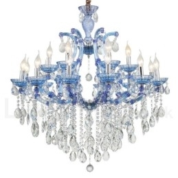 Multi Colours 18 (12+6) Licht Luxe Kristallen Kaars Kroonluchter met Helder Kristal