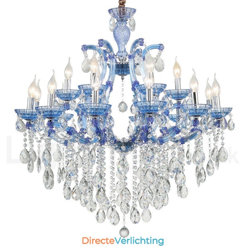 Multi Colours 18 (12+6) Licht Luxe Kristallen Kaars Kroonluchter met Helder Kristal