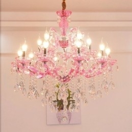 Multi Colours 18 (12+6) Licht Luxe Kristallen Kaars Kroonluchter met Helder Kristal