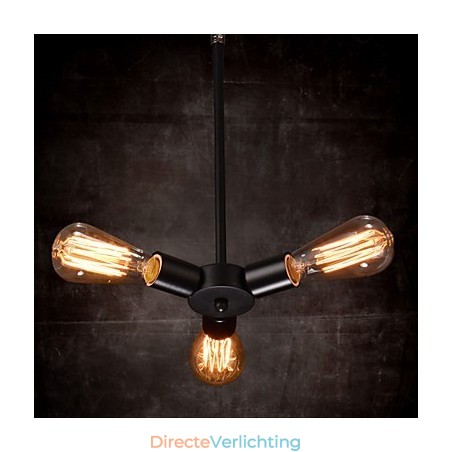 Hanglamp 3 lampen landelijke stijl smeedijzer Hanglamp 3 lampen landelijke stijl smeedijzer
