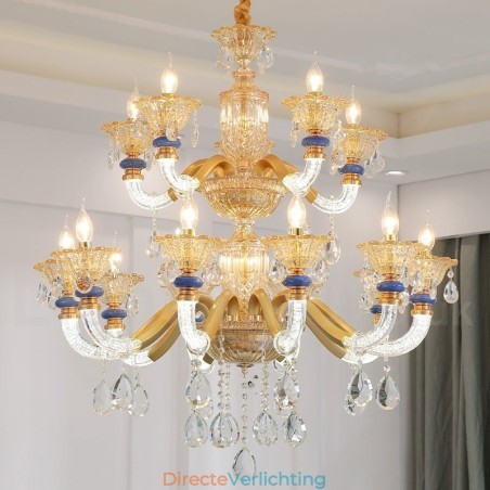 15 (10+5) Lichte moderne eigentijdse champagne kaars kroonluchter met kristal 15 (10+5) Lichte moderne eigentijdse champagne kaars kroonluchter met kristal