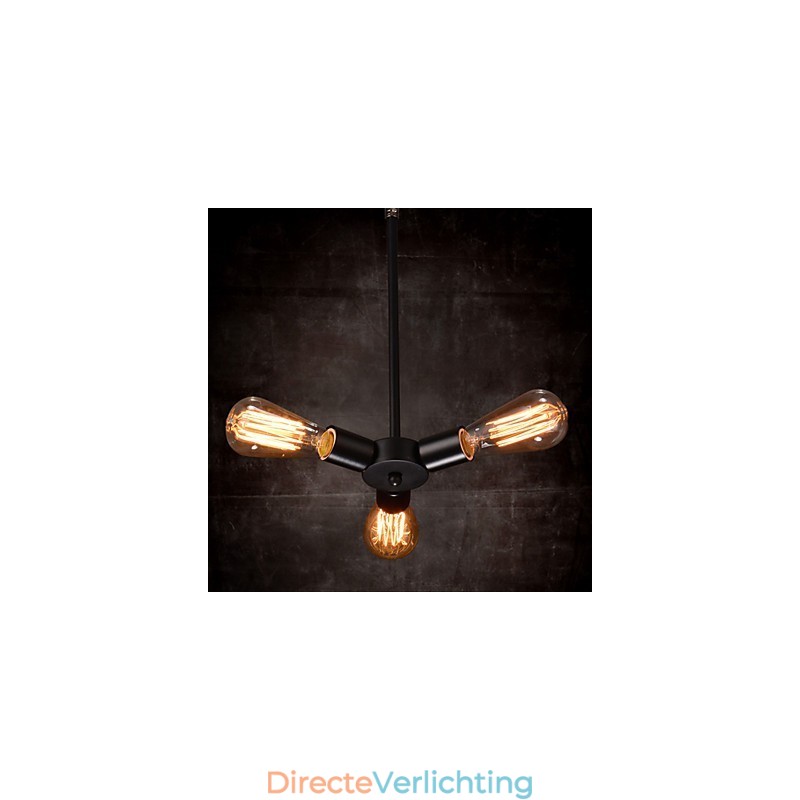 Hanglamp 3 lampen landelijke stijl smeedijzer
