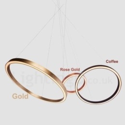 Wi-Fi Smart Dimbare Goud Rose Goud Moderne Hedendaagse 3 Ringen Licht Aluminiumlegering Hanglamp met Acryl Kap