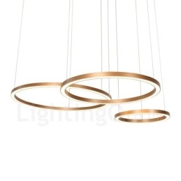 Wi-Fi Smart Dimbare Goud Rose Goud Moderne Hedendaagse 3 Ringen Licht Aluminiumlegering Hanglamp met Acryl Kap