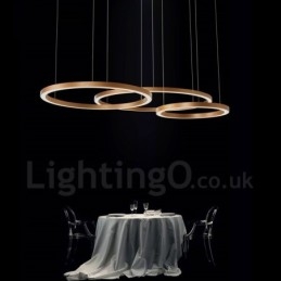 Wi-Fi Smart Dimbare Goud Rose Goud Moderne Hedendaagse 3 Ringen Licht Aluminiumlegering Hanglamp met Acryl Kap
