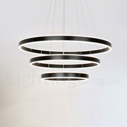Dimbare Wi-Fi Smart 3 Ringen Twee Strips Moderne Hedendaagse Hanglamp met Acryl Kap