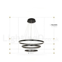Dimbare Wi-Fi Smart 3 Ringen Twee Strips Moderne Hedendaagse Hanglamp met Acryl Kap