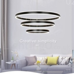 Dimbare Wi-Fi Smart 3 Ringen Twee Strips Moderne Hedendaagse Hanglamp met Acryl Kap