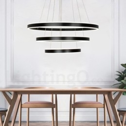 Dimbare Wi-Fi Smart 3 Ringen Twee Strips Moderne Hedendaagse Hanglamp met Acryl Kap