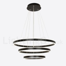 Dimbare Wi-Fi Smart 3 Ringen Twee Strips Moderne Hedendaagse Hanglamp met Acryl Kap